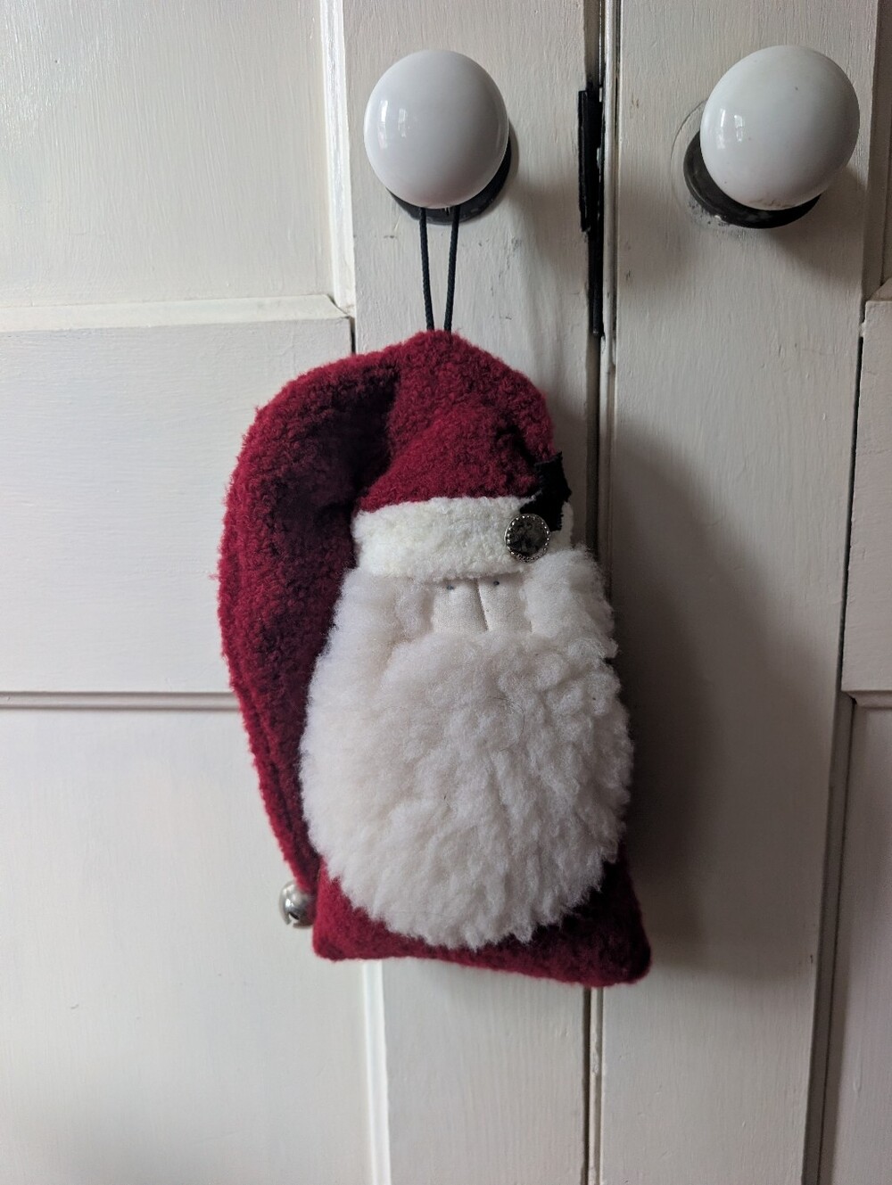 Vintage Retired 2000 Woof & Poof Santa Claus Door Hanger Ornament Folk Art Xmas